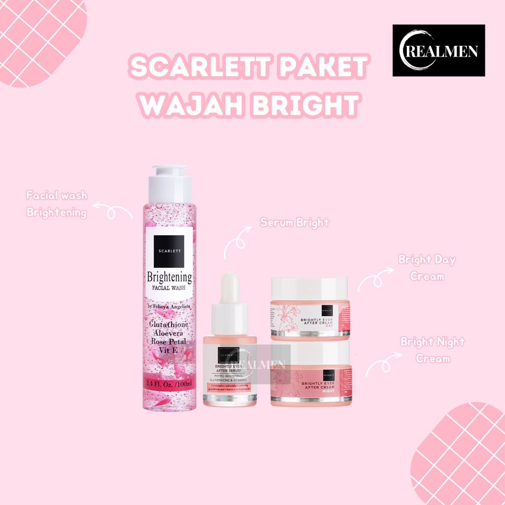 BPOM SCARLETT WHITENING PAKET WAJAH ORIGINAL / PERAWATAN WAJAH SCARLETT isi 4 pcs