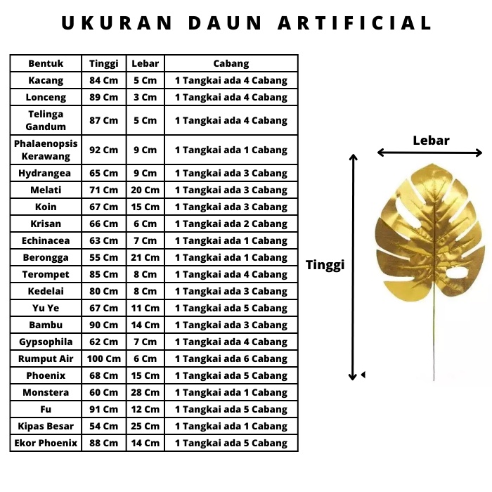 [1 Pcs] Daun Artificial Gold Premium / Daun Emas Palsu Plastik / Daun Mas Hiasan Dekorasi / Daun Ginkgo Artificial / Daun Mas / daun ginkgo mas