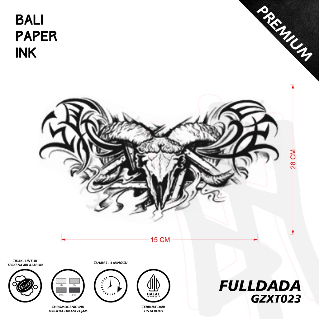 Bali Paper Ink GZXT023 Bpomet Fruit Ink Tatto Temporary Premium Tato Temporer Full Dada - Tato Dada