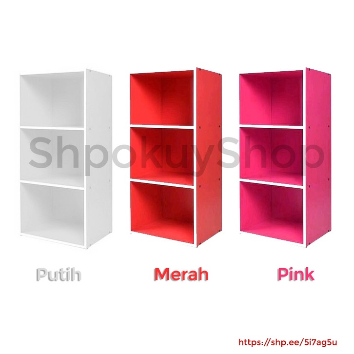 Rak 3 susun serat kayu