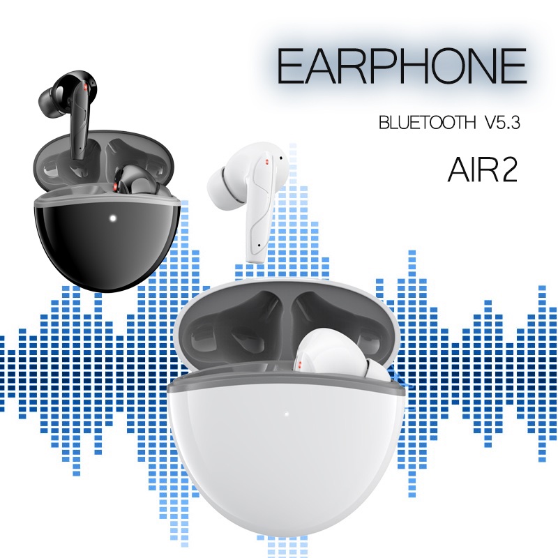 Wireless Earbuds TWS Earphone Bluetooth Noise-cancelling Headphones Upgraded Bluetooth 5.3 Earphones Wireless HIFI Headset Waterproof - AIR 2