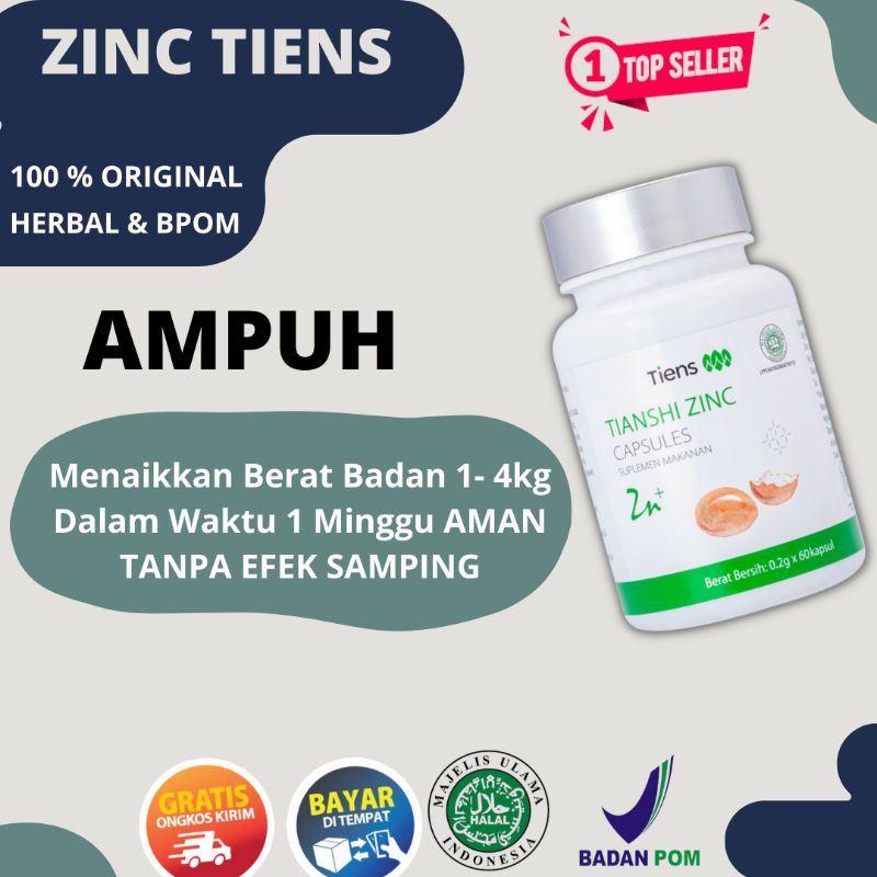 (TERLARIS) ZINC CAPSULES ECERAN SUPLEMENT PENGGEMUK BADAN PENAMBAH BERAT BADAN PENINGGI BADAN GROW U