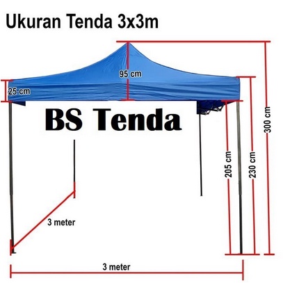 Tenda Lipat 3x3 M Tenda Bazar Pameran Tenda Parkir Portable Lipat