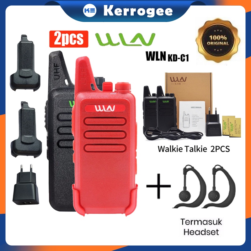 (COD)HT Walkie Talkie 2 Unit HT WLN UHF TwoWay WLN KD-C1 Handy Talky  Mini Walkie Talkie