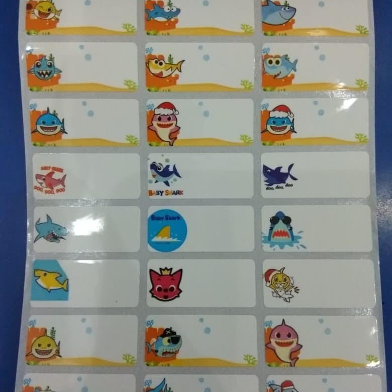 

Sticker label nama Baby Shark