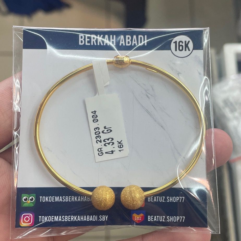 Gelang wanita dewasa kadar 700 16k motif bola