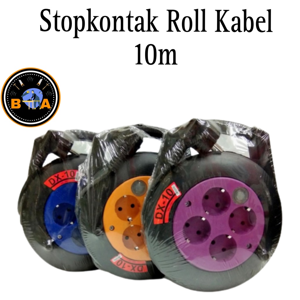 Stop Kontak Bulat // Roll Kabel panjang // 10 meter // 15 meter Switch