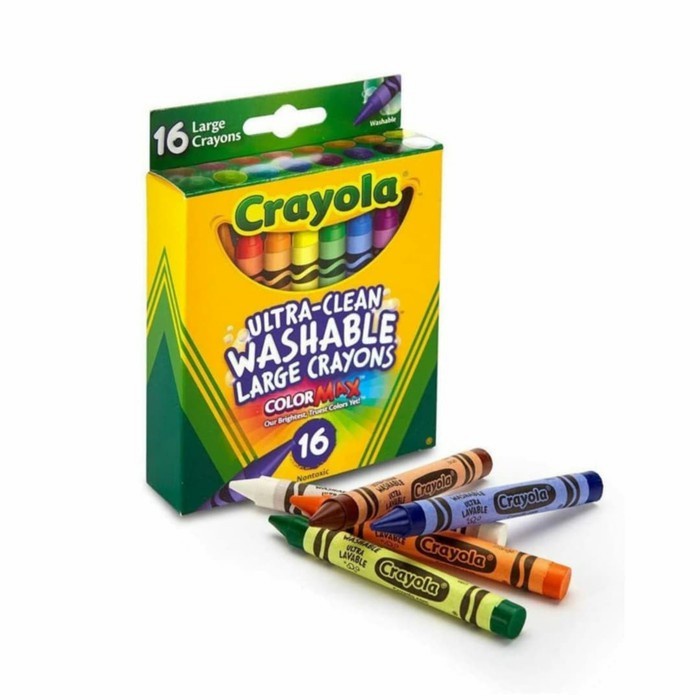 

Terlaris Crayola Ultra-Clean Washable Large Crayons 16 Colors