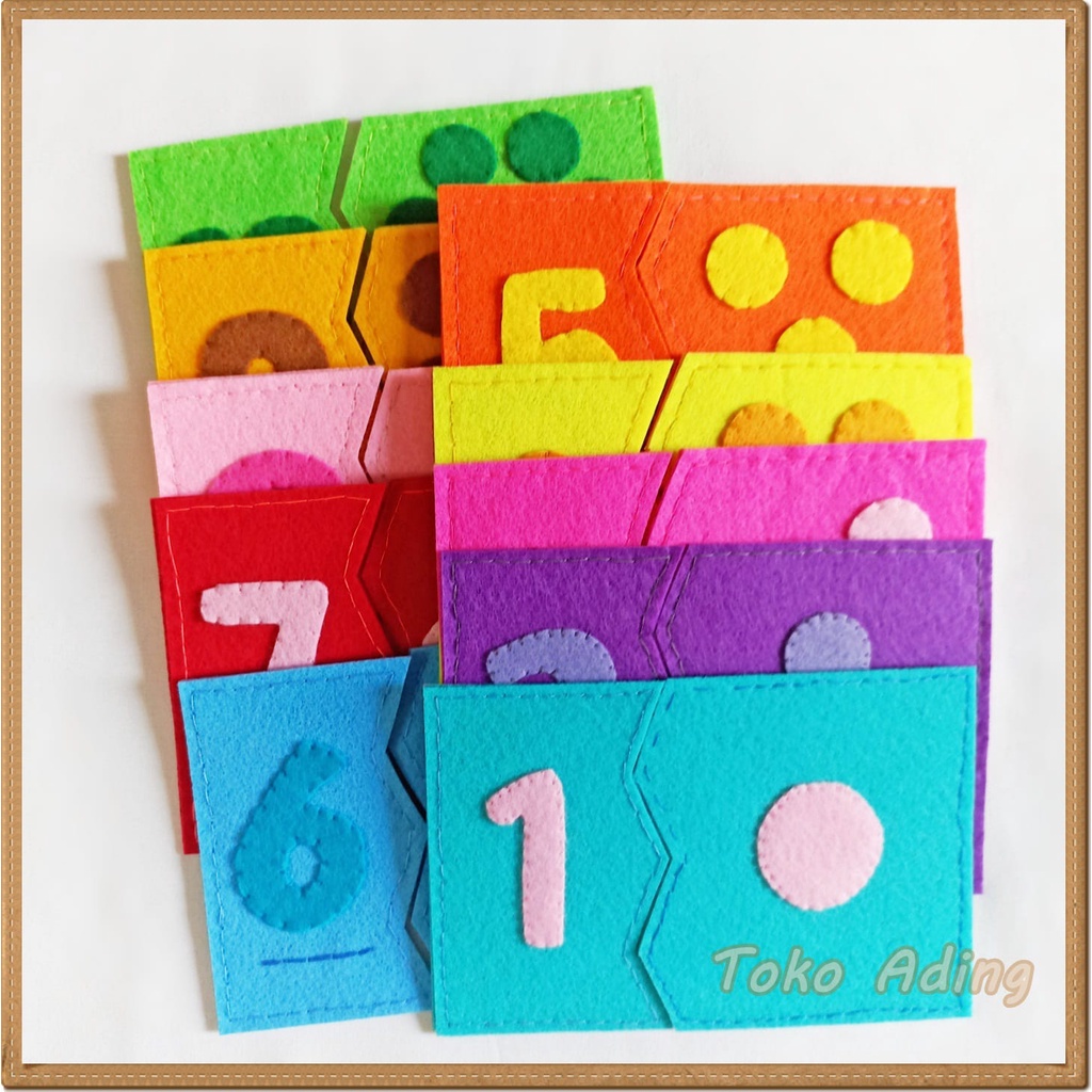 Mainan Edukasi Anak Puzzle Angka Flanel Kaku Hard Felt