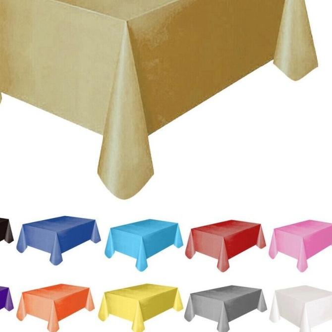 taplak meja ulang tahun warna polos plastik |gat