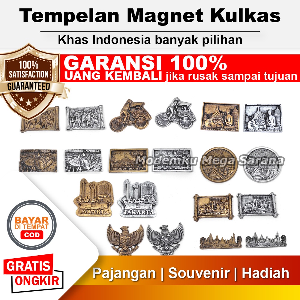Magnet Kulkas Tempelan Relief 3D Timbul Oleh Oleh Khas Jogja Indonesia