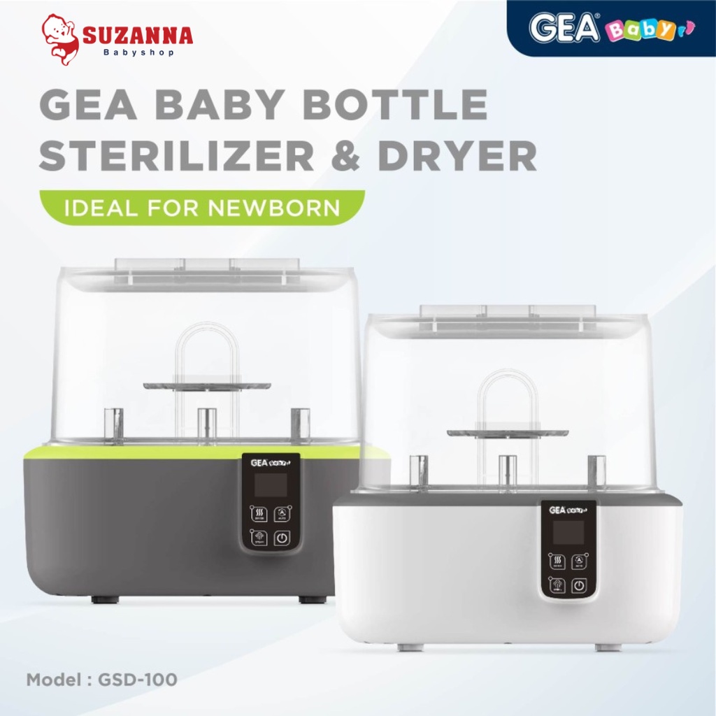 GEA Baby GSD-100 Sterilisator Bayi - Kapasitas Besar, Bahan Stainless Steel 304, Warna Putih/Grey