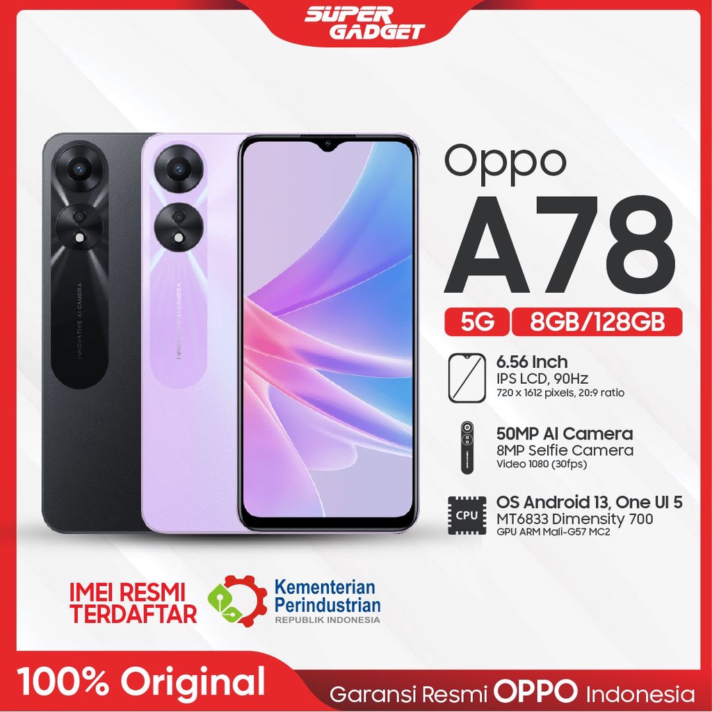 OPPO A78 4G 5G 8/128 8/256 GB RAM 8 ROM 128 256 8GB 128GB 246GB HP Smartphone Android