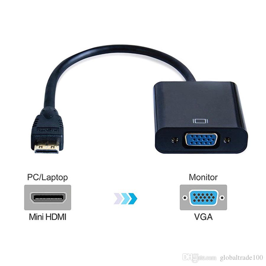 Mini Hdmi to Vga Converter Kabel / Konektor mini HDMI ke VGA