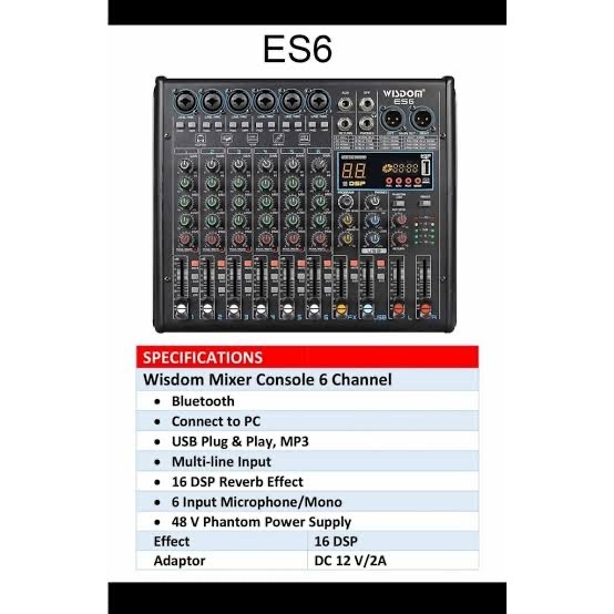 Mixer Wisdom ES6 6 channel Wisdom ES 6
