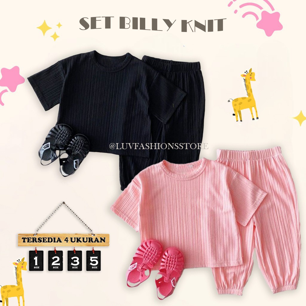 IL - ONE SET ANAK BILLY HORNET PREMIUM / SETELAN ANAK BAHAN KNIT UNISEX COWOK / CEWEK