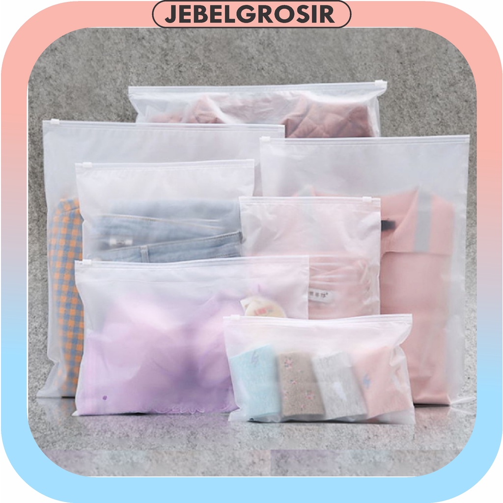 COD Zipper Bag / Storage Bag / Pouch Baju / Pouch Travel / Pouch Kosmetik / Ziplock Storage Bag Transparant 15