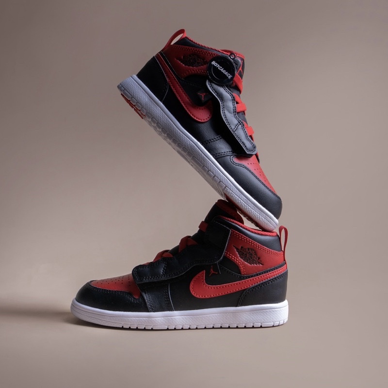 Air Jordan 1 Mid Fire Red Kids