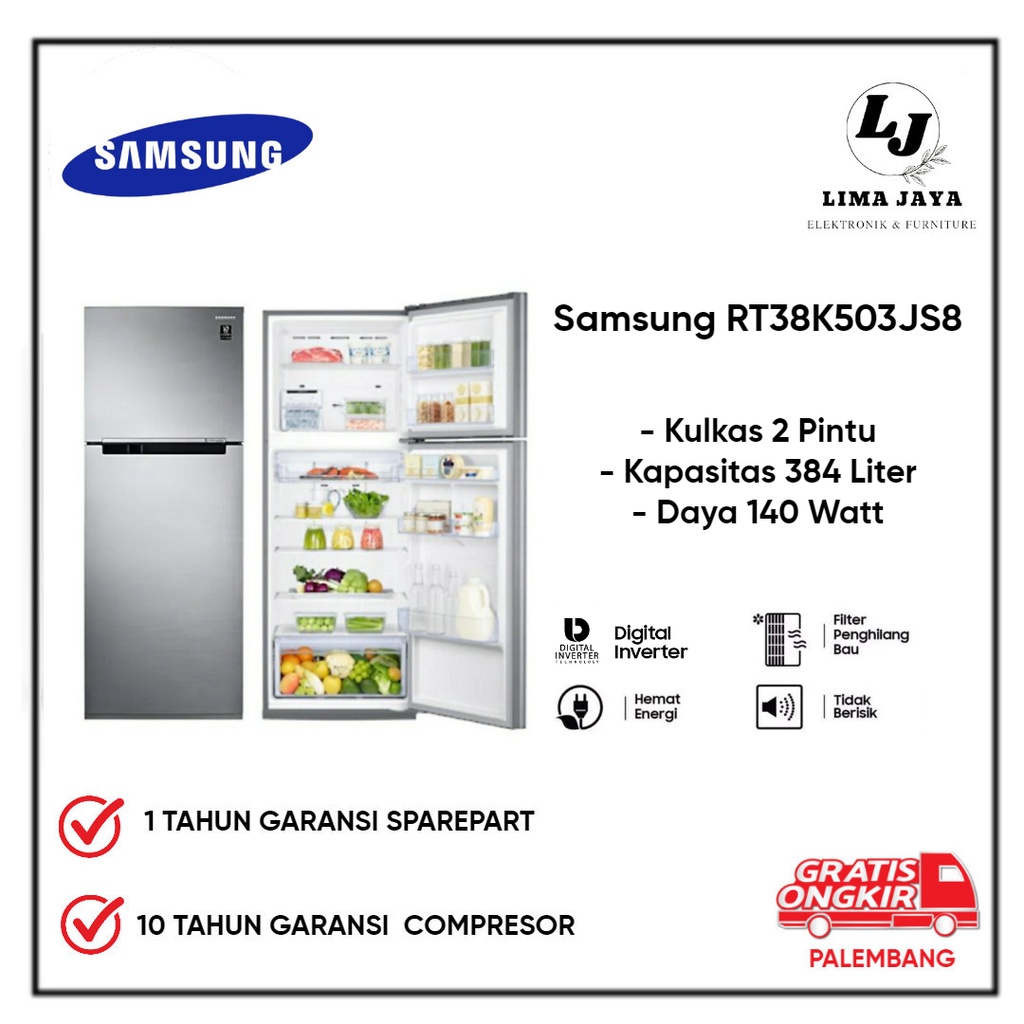 Kulkas 2 Pintu Samsung RT38K503JS8 384Liter Kulkas Dua Pintu Samsung