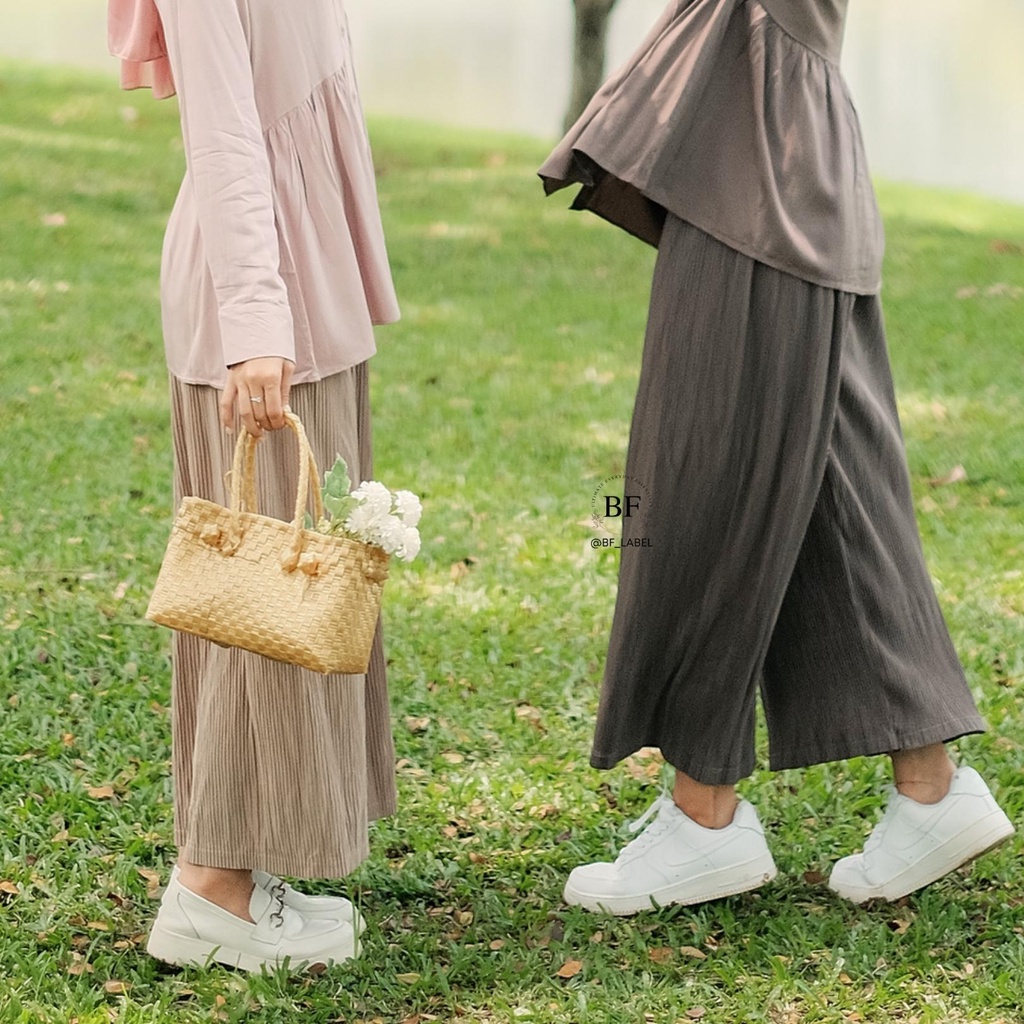 BF Label - Mini Pleated Cullote [LIDI] | Best Seller Celana Kulot Plisket Lidi Murah