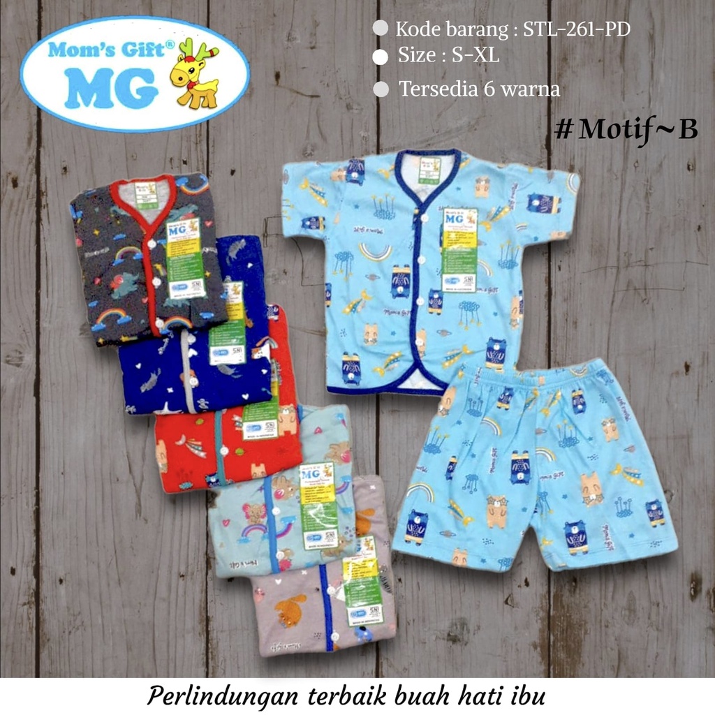 Moms Gift Setelan Baju Celana Pendek Bayi Warna Full Print