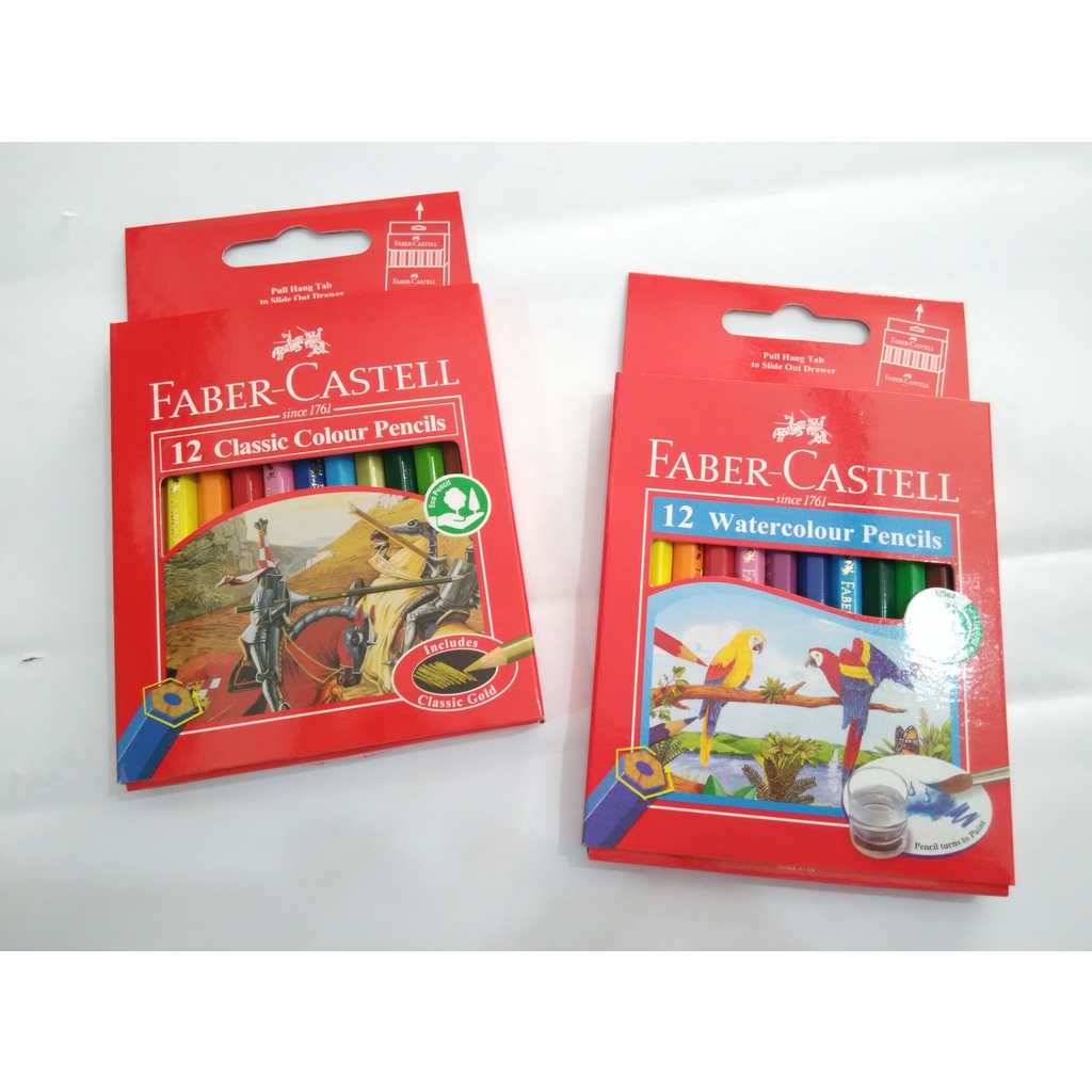 

Pensil Warna Faber Castell Pendek Classic Dan Watercolour 12 Warna