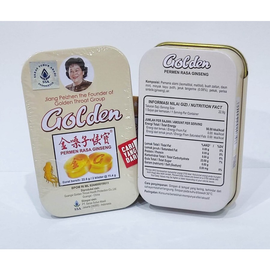 

Golden Throat Lozenges Permen Rasa Ginseng 12's - Pereda Suara Serak