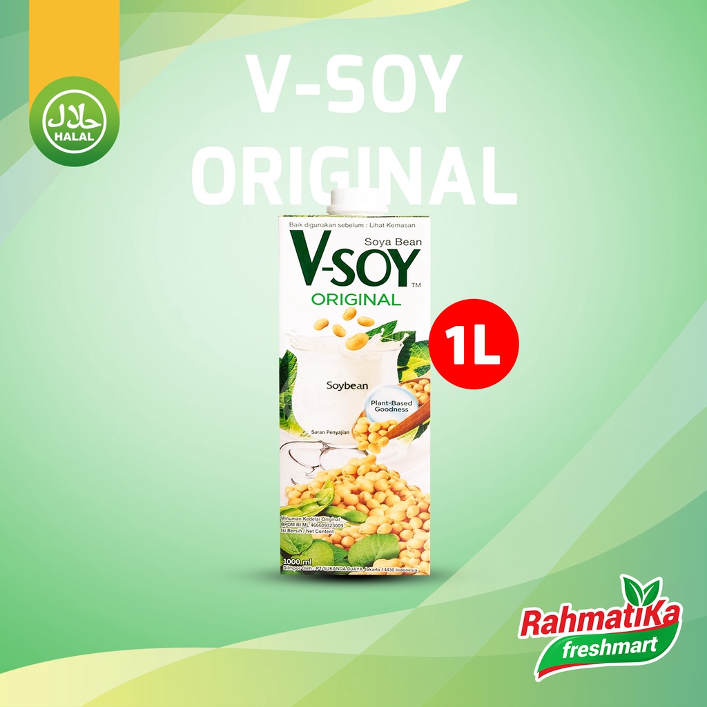 V-Soy SoyaBean/SoyMilk Susu Kedelai Original 1000 ml