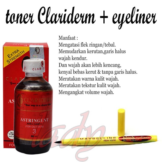 Terbaik Clariderm Astringen No 3 Plus EYELINER WATERPROOF 24H