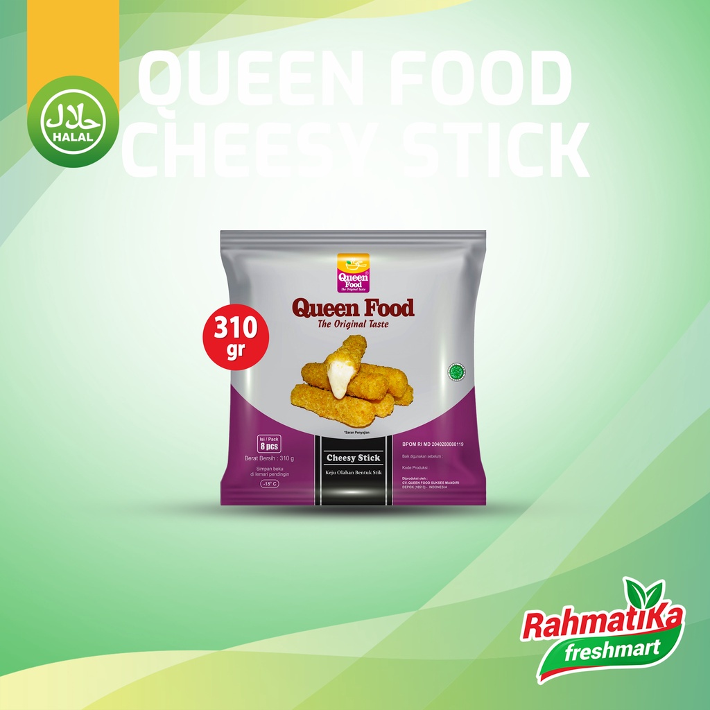 Queen Food Cheesy Stick Isi 8 Pcs 310 gram