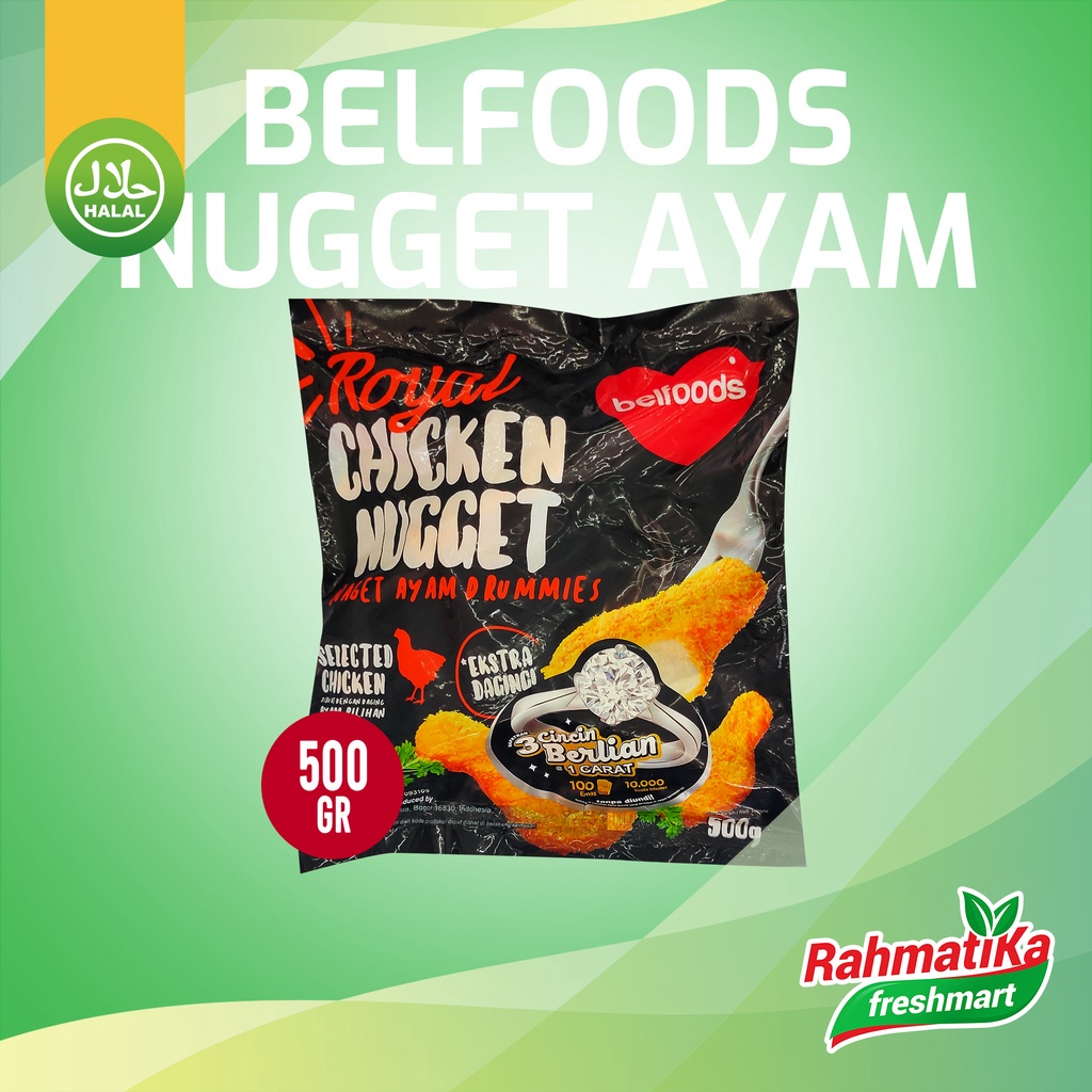 Belfoods Royal Chicken Nugget Drummies / Naget Ayam Drummies 500 gr