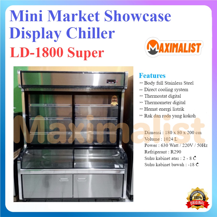 LD-1800 Super - Mini Market Showcase Combi Display Chiller Freezer