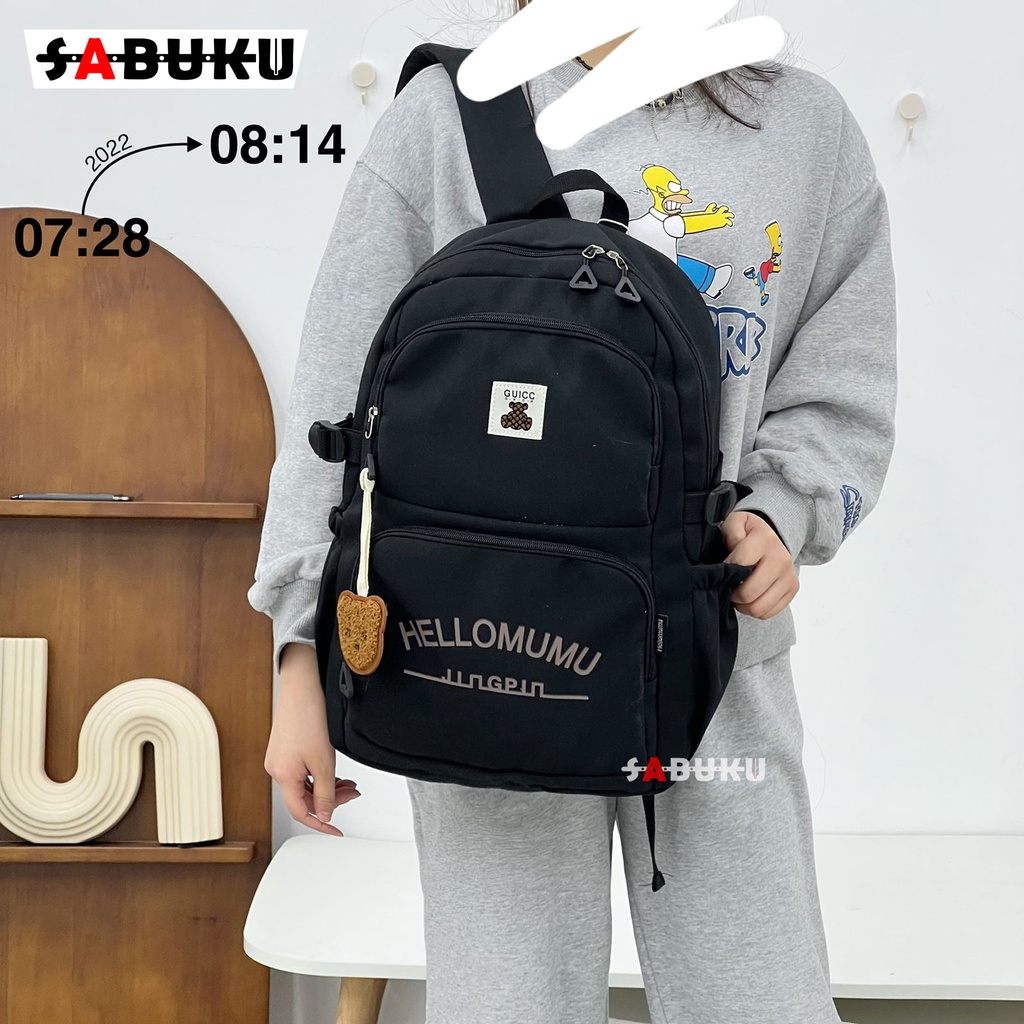 Tas Ransel Anak Sekolah SD SMP SMA Simple Style Tas Punggung Unisex Backpack Laptop - 292