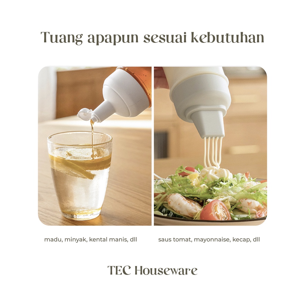 【TEC】SUZU Botol Bumbu Saus Botol Mayonaise Serbaguna Botol Minyak Botol Kecap