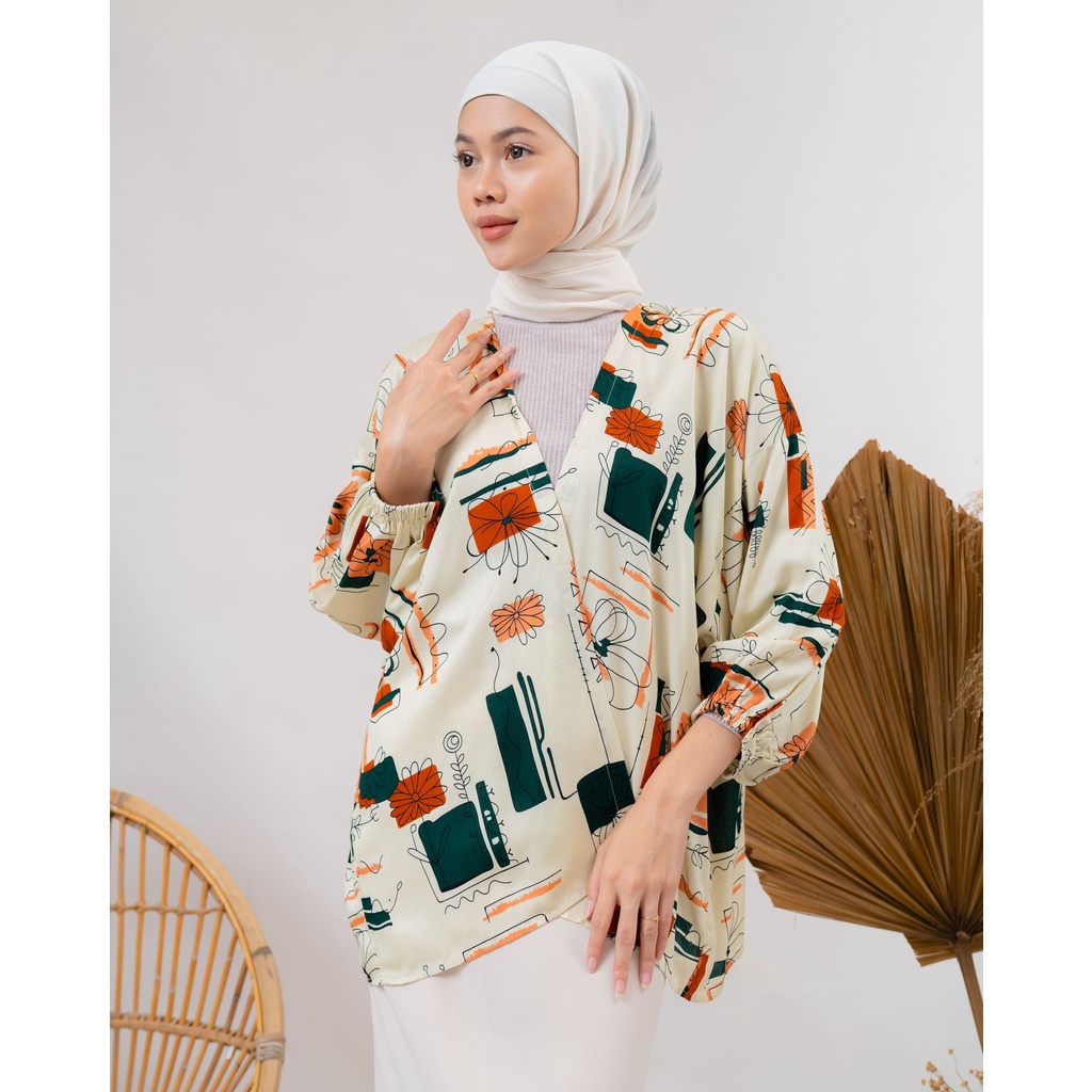 OUTER CARDI KALISTHA RAYON BLOUSE MOTIF PREMIUM SHIRT B651 CO