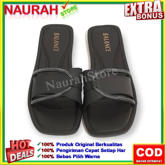 Sandal Balance 1330 Sendal Jelly Hitam Selop Karet Rubber