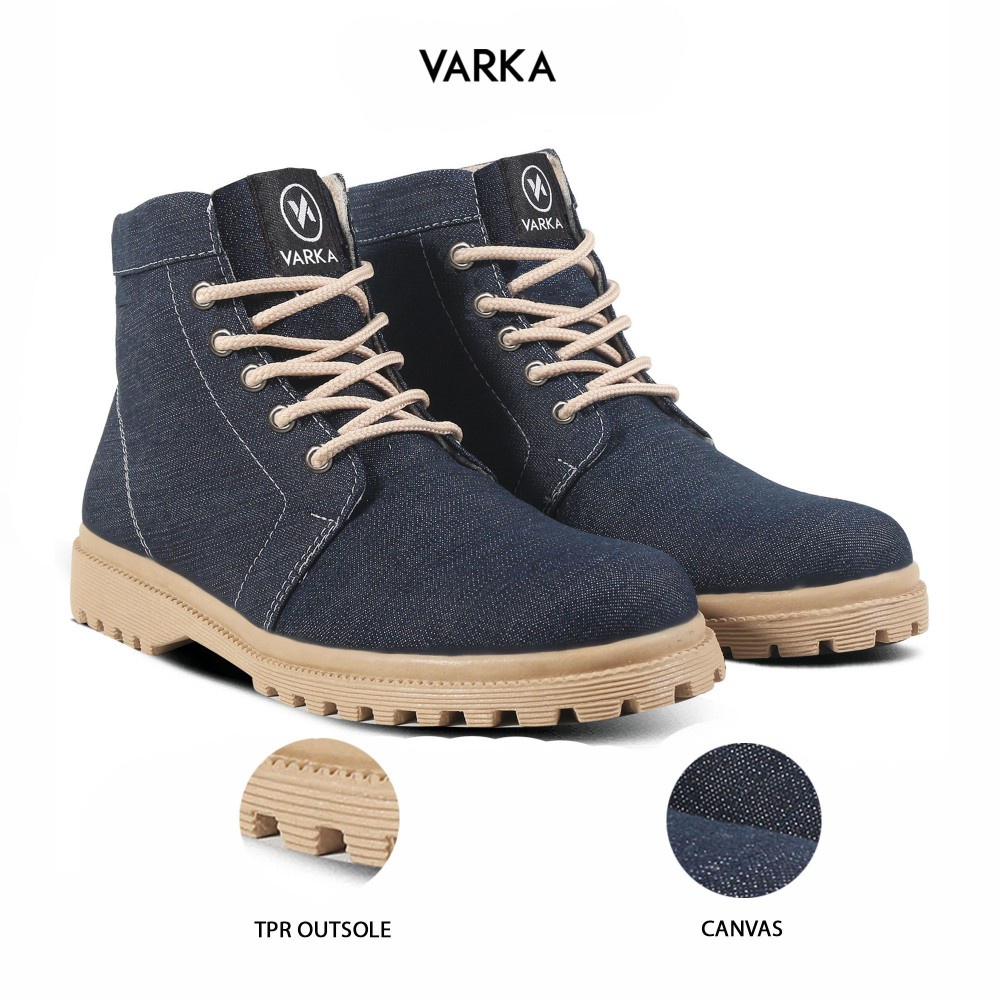 Sepatu Boots Wanita Terbaru V 5315 Brand Varka Sepatu Sneakers Wanita Trendi Berkualitas Warna Navy