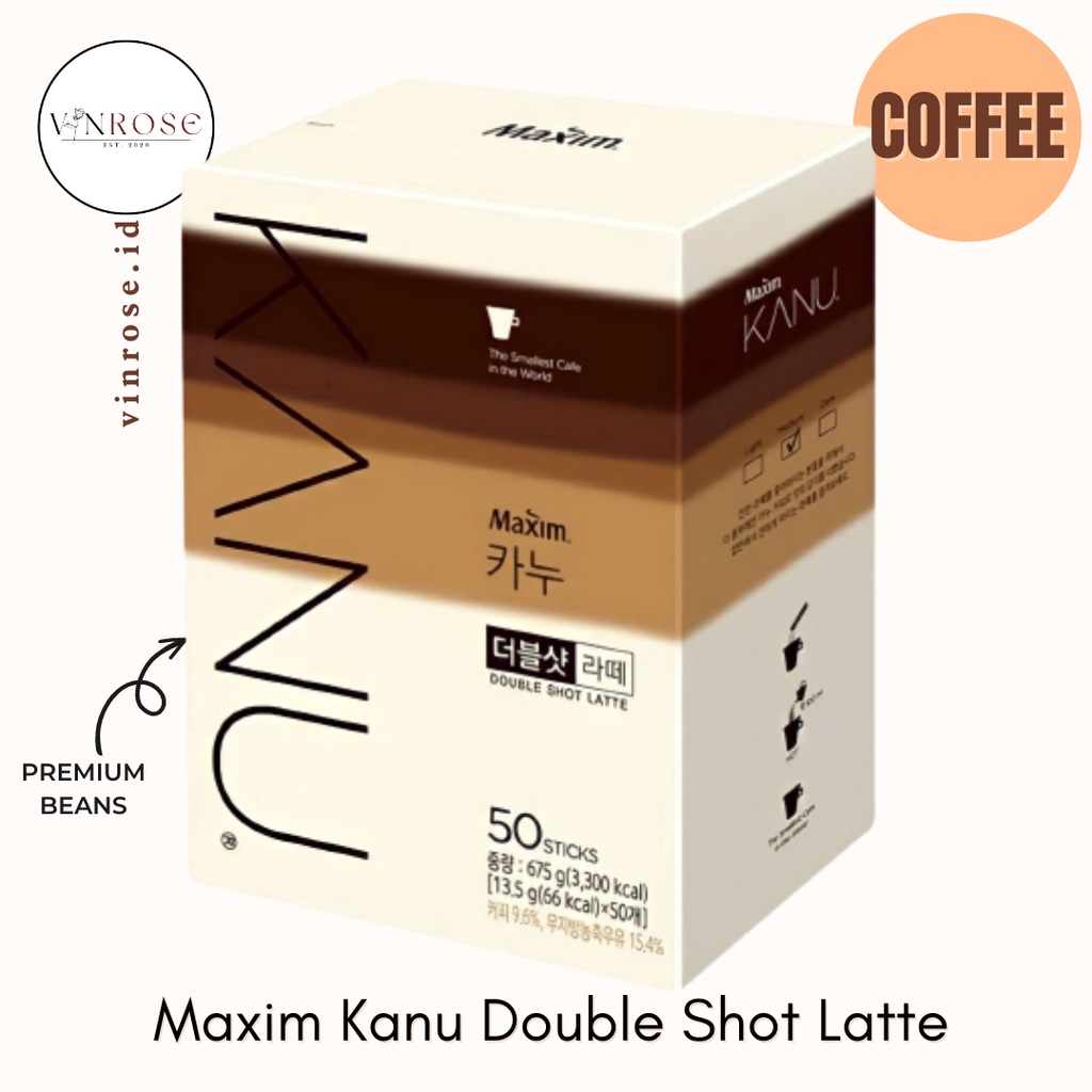 Kanu Double Shot Latte Korea (50 Sachet)/ Maxim Kanu Latte Kopi Sachet