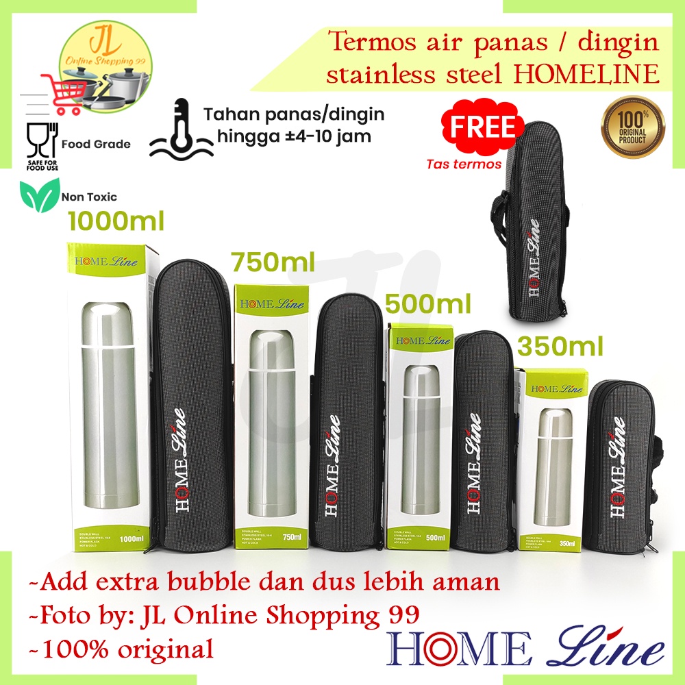 HOME LINE Termos air panas vacuum flask botol thermo pot hot cool 350/500/750/1000ml / dingin tahan 