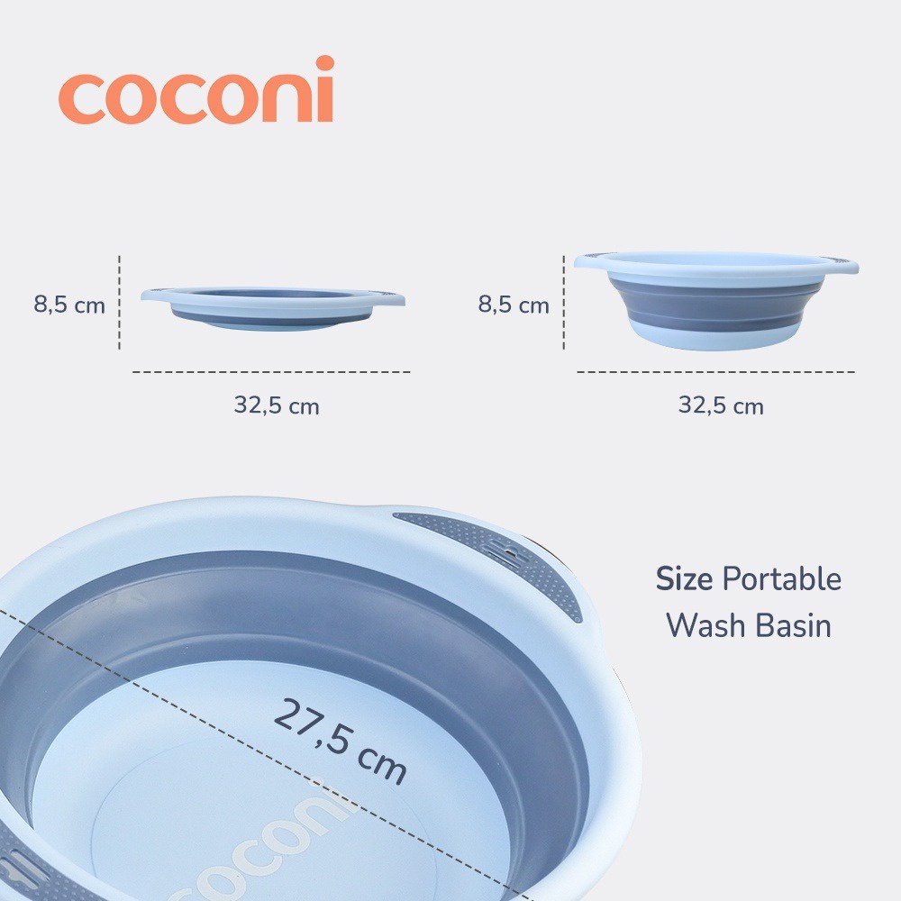 COCONI Foldable Baby Wash Basin | Baskom Ember Lipat Multifungsi (CCNI-FBWB )