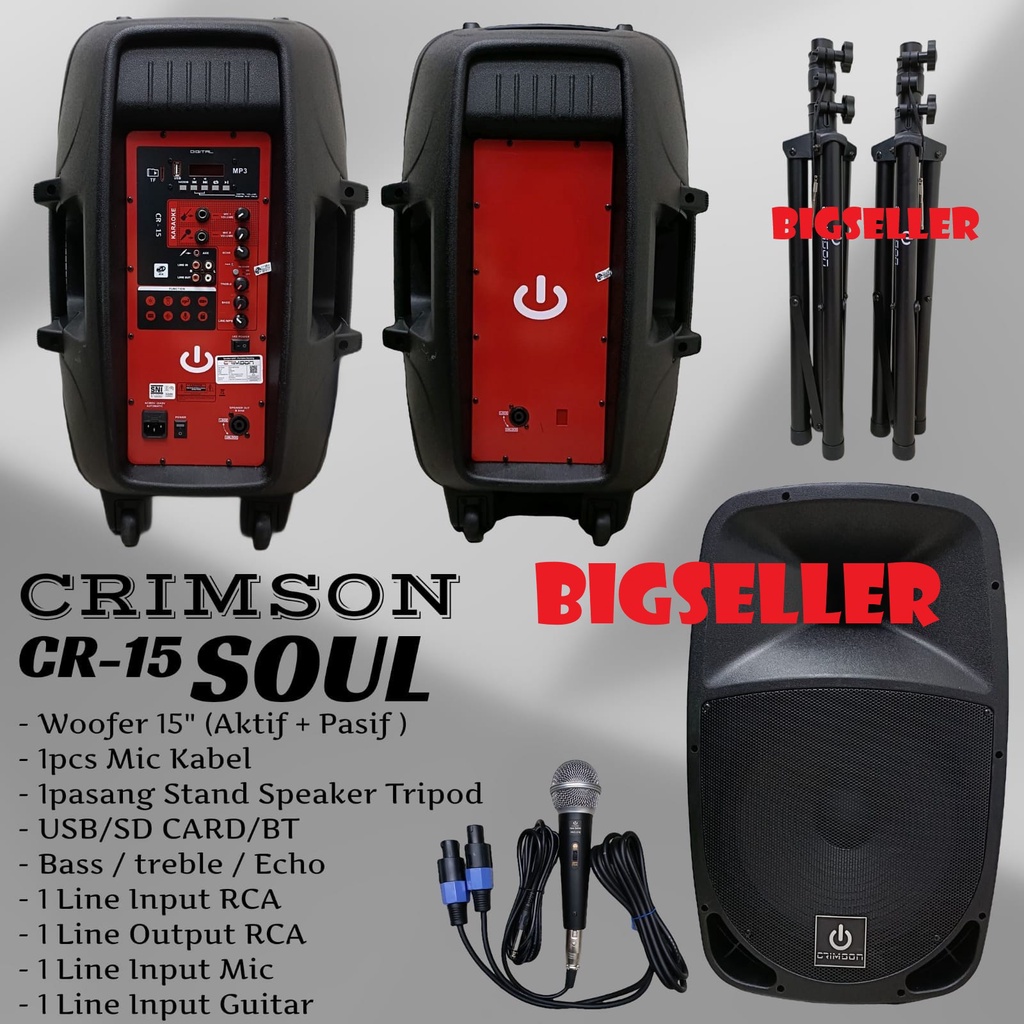 Speaker Aktif Pasif Crimson Cr15 Soul 15 inch Original