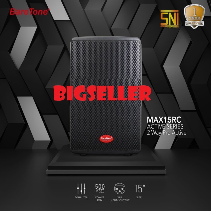 speaker audio baretone max15rc max 15 rc 500watt original