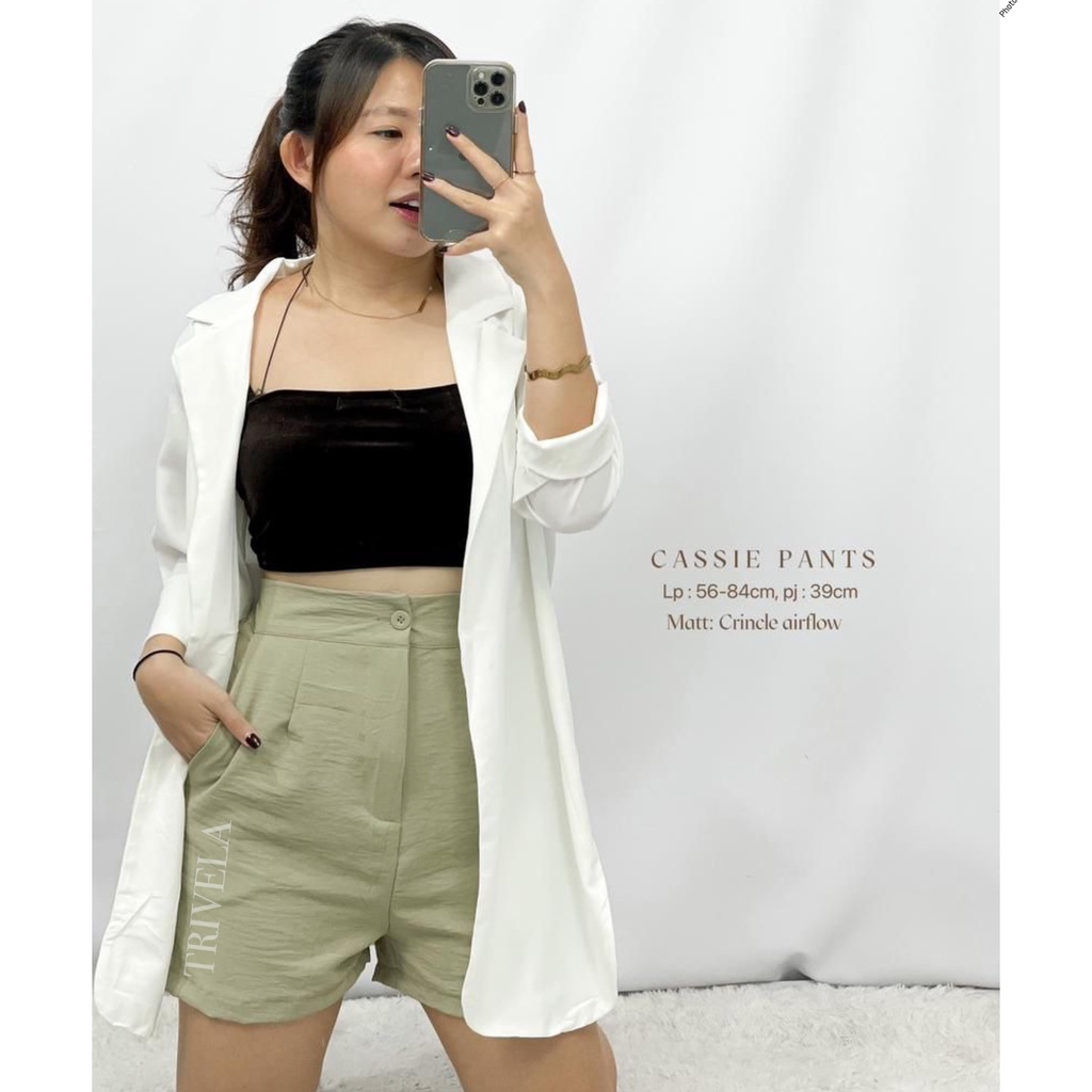 Celana Pendek Premium Cringkle Airflow / Cassie Crinkle Hotpants / SJJ