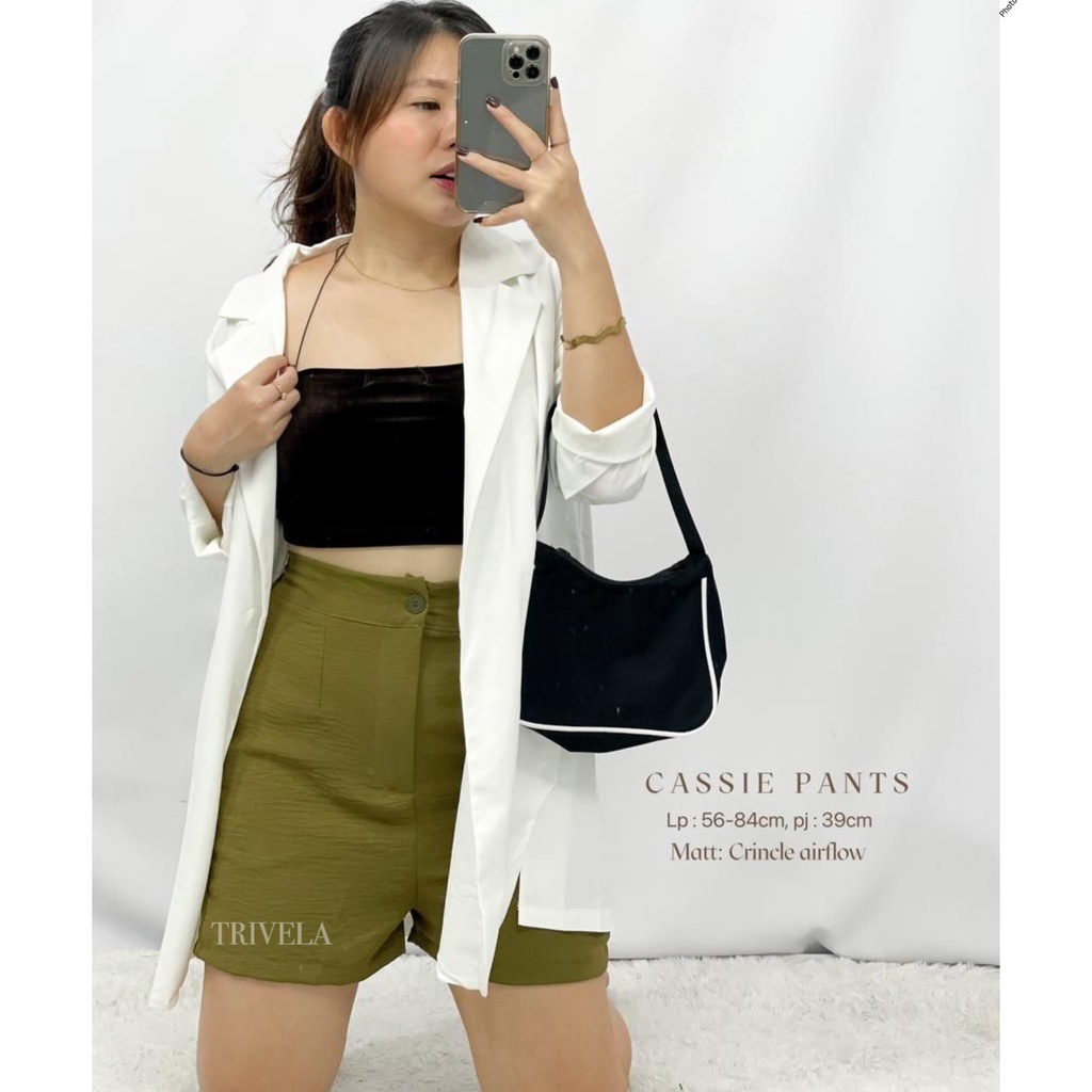 Celana Pendek Premium Cringkle Airflow / Cassie Crinkle Hotpants / SJJ