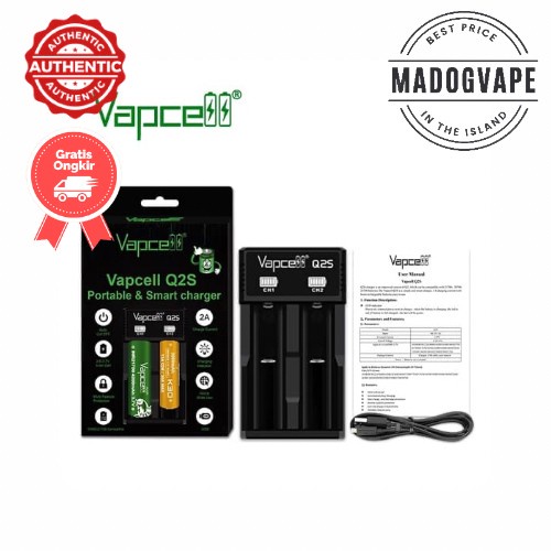 Charger Battery Vapcell Q2S | Charger Batre 2 slot | Charger Vapcell | Charger Batre Vape