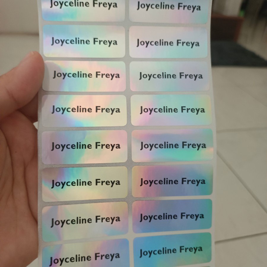 

Label Nama Waterproof - Silver Metalik