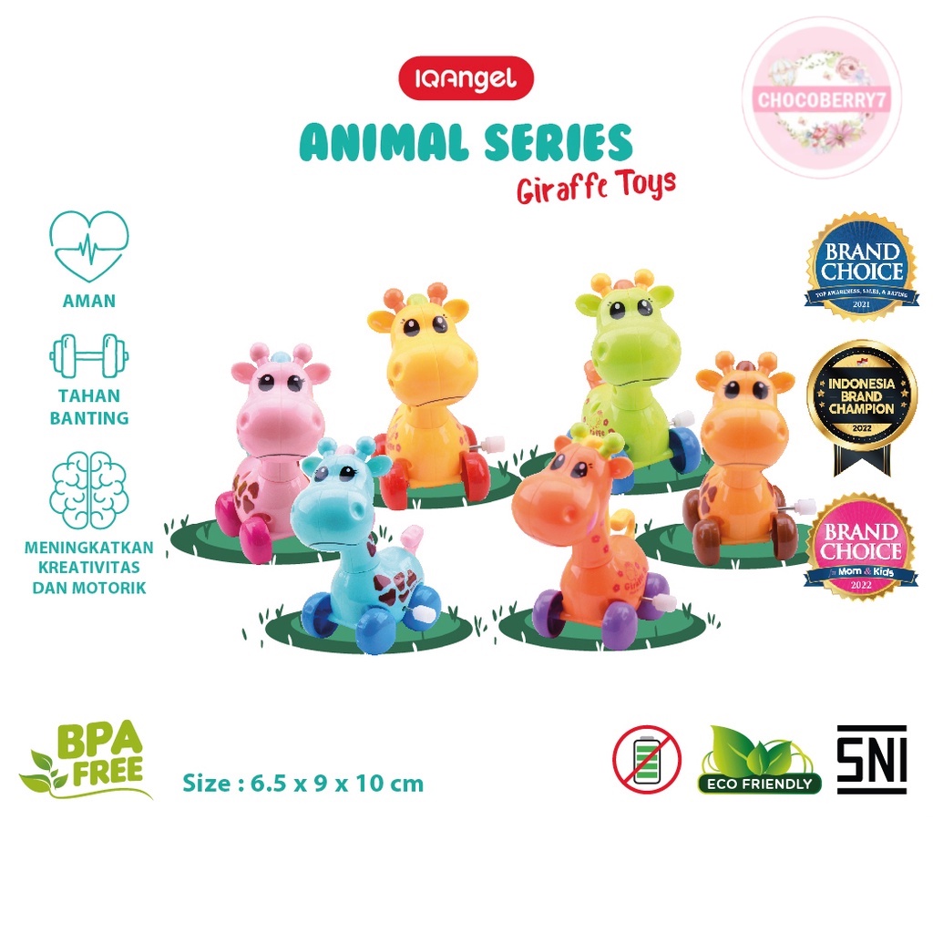 IQAngel Giraffe Toys IQ632 / Mainan Bayi Edukatif / Mainan Motorik Anak Jerapah / Mainan Putar Bayi