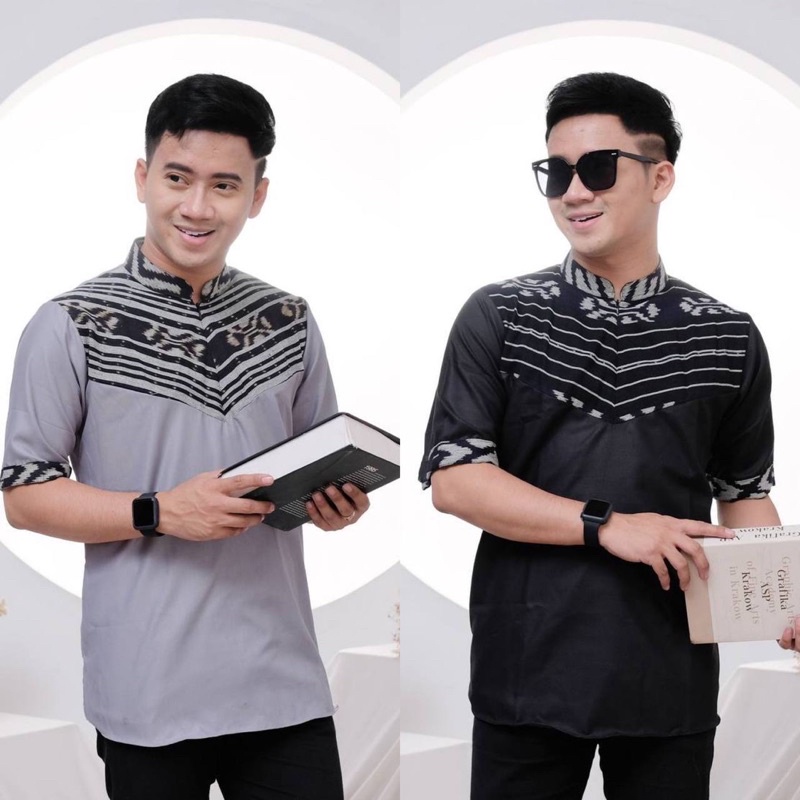 BAJU KOKO TOYOBO PRIA DEWASA KOMBINASI TENUN