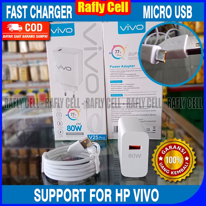 Fast Charger 2A Micro USB Original Buat HP VIVO Y02 Y01A Y01 Y20S Y30G V11 PRO V15 V3 V5 V7 PLUS V9 