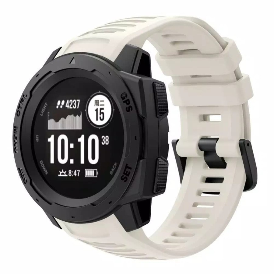 PREMIUM Strap Garmin instinct 2 1 Tactical Tide Dual Power Jam watch Esports Tali Silicone Baru Black White Hitam Putih Biru Merah Orange